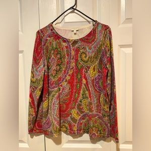 Talbots 100% Cotton Multicolor Sweater Size Medium